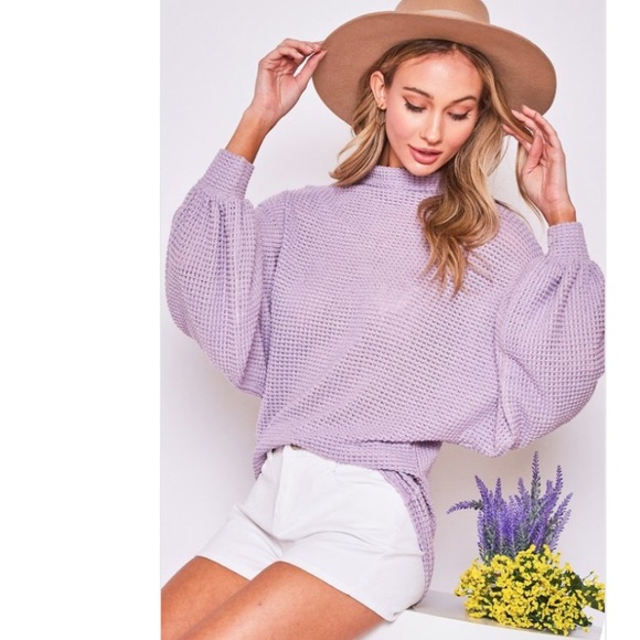 Pippidip Tops - Lavender Balloon Sleeve Top